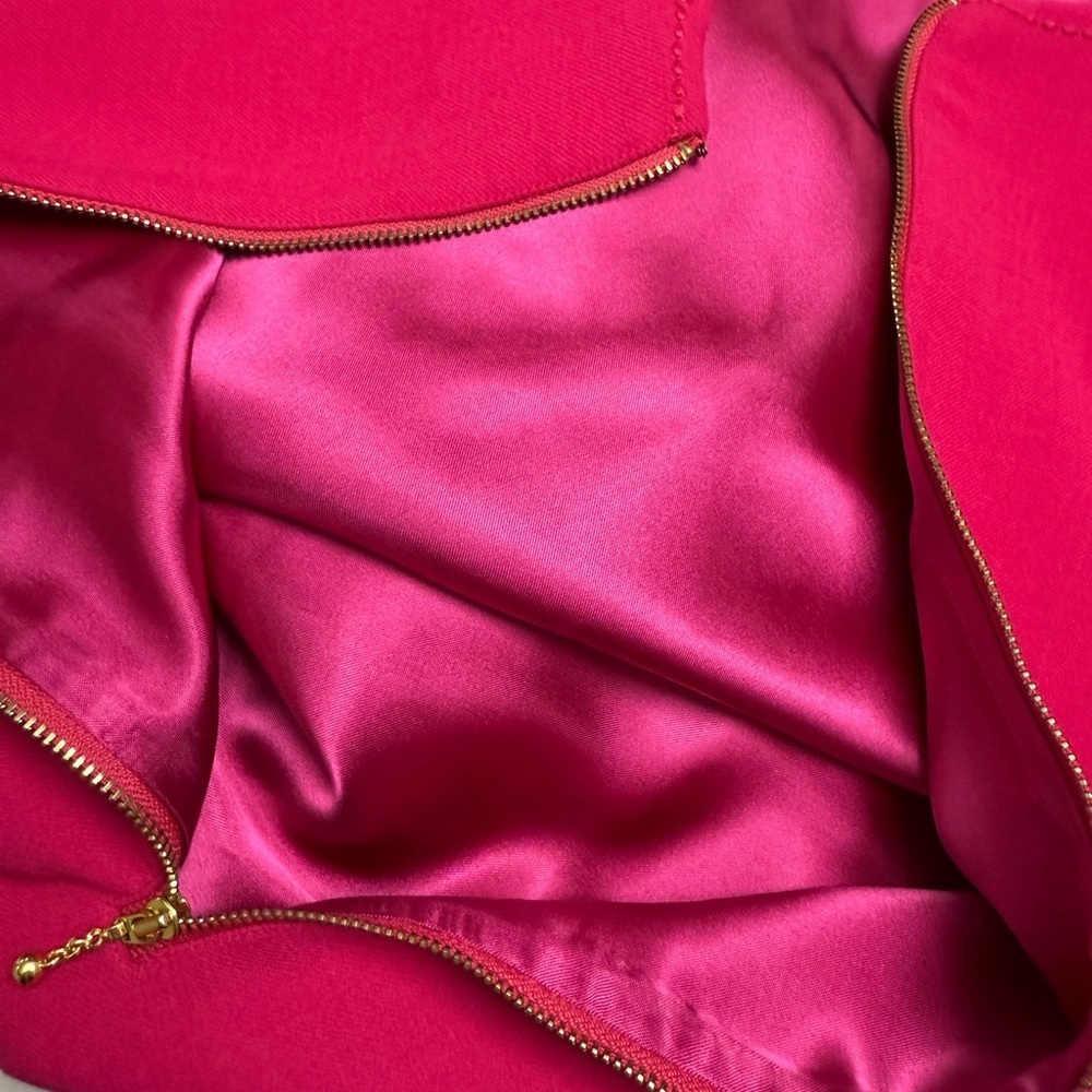 Kate Spade Hot Pink Shift Dress Size M Short Sleeve Pocket Detail Classic - Picture 6 of 9